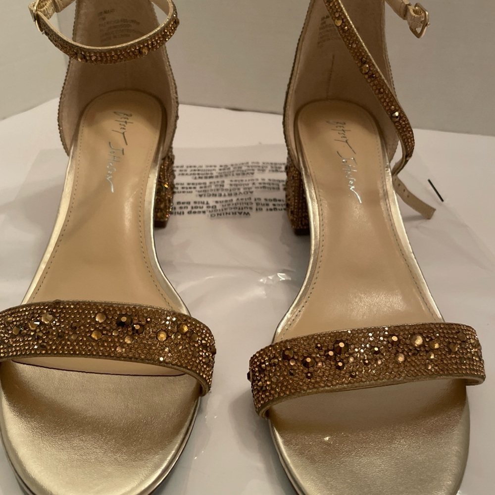 Betsey Johnson Gold Embellished Heels Size 10 M